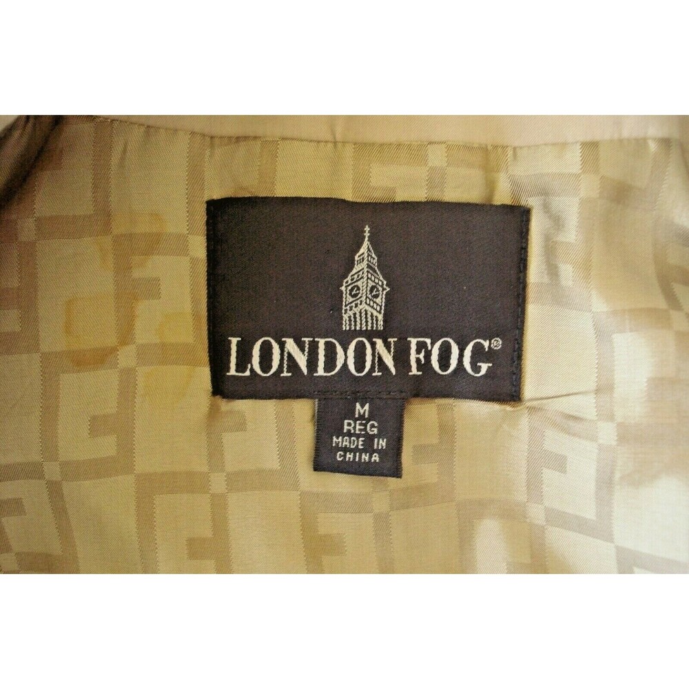 London Fog Trench Coat M Beige Khaki Belted Lined Classic Overcoat Womens Size M - Picture 7 of 8